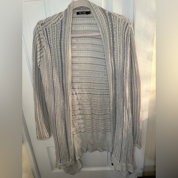 NIC + ZOE Size Medium COURTYARD DRAPEY KNIT CARDIGAN SWEATER IN MULT - Picture 6 of 10